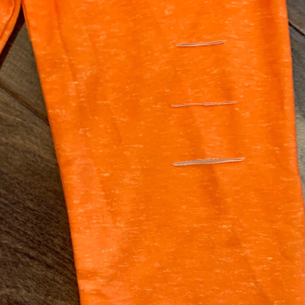 ORANGE Distressed Cold Shoulder Halloween Shirt - Picture 7 of 10